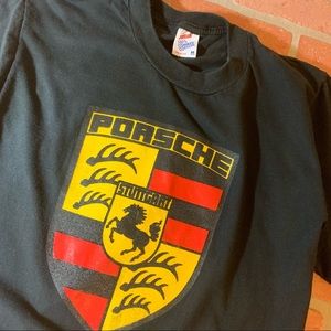 Sz M original vintage PORSCHE t-shirt 80s 90s mens single stitch